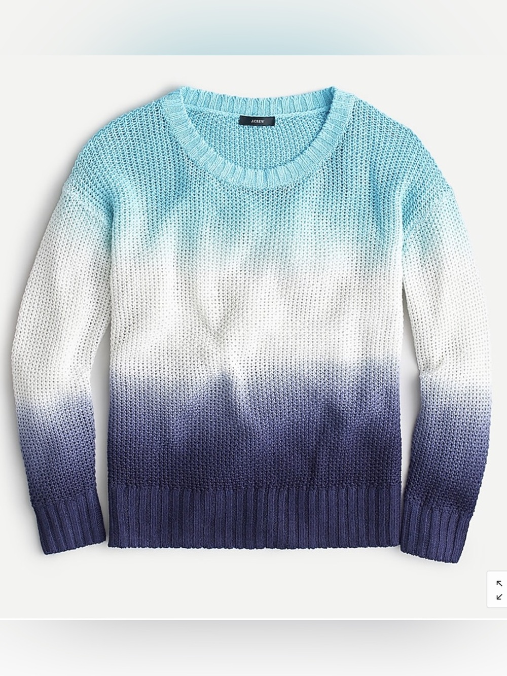 J. Crew - Lightweight Linen Dip-dyed‎ beach sweater - Size Small - Blue/ White